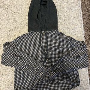 American Eagle cropped hoodie flannel!